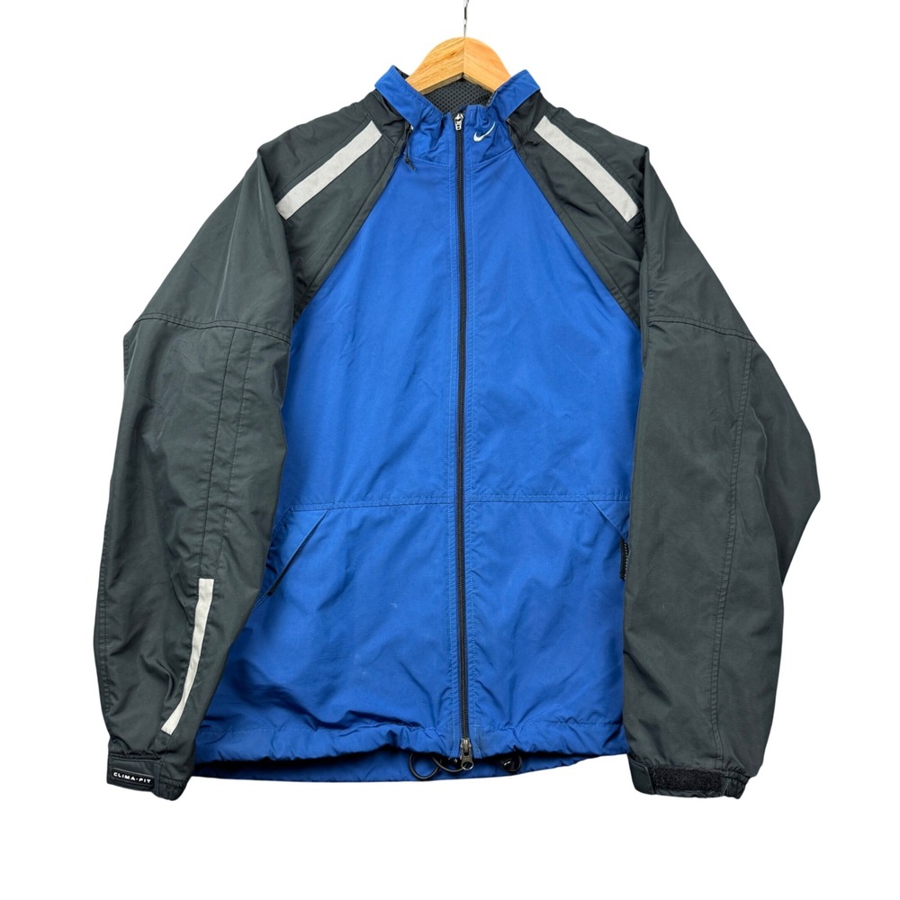 Nike Clima-FIT Running Jacket Mens Large Blue Black Convertible Vest Windbreaker
